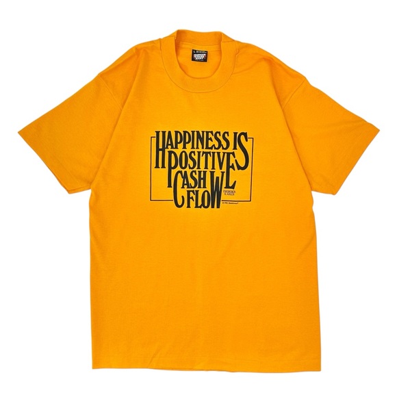 1982 RARE Single Stitch Vintage Yellow Orange Capitalism Collector’s T-Shirt Tee